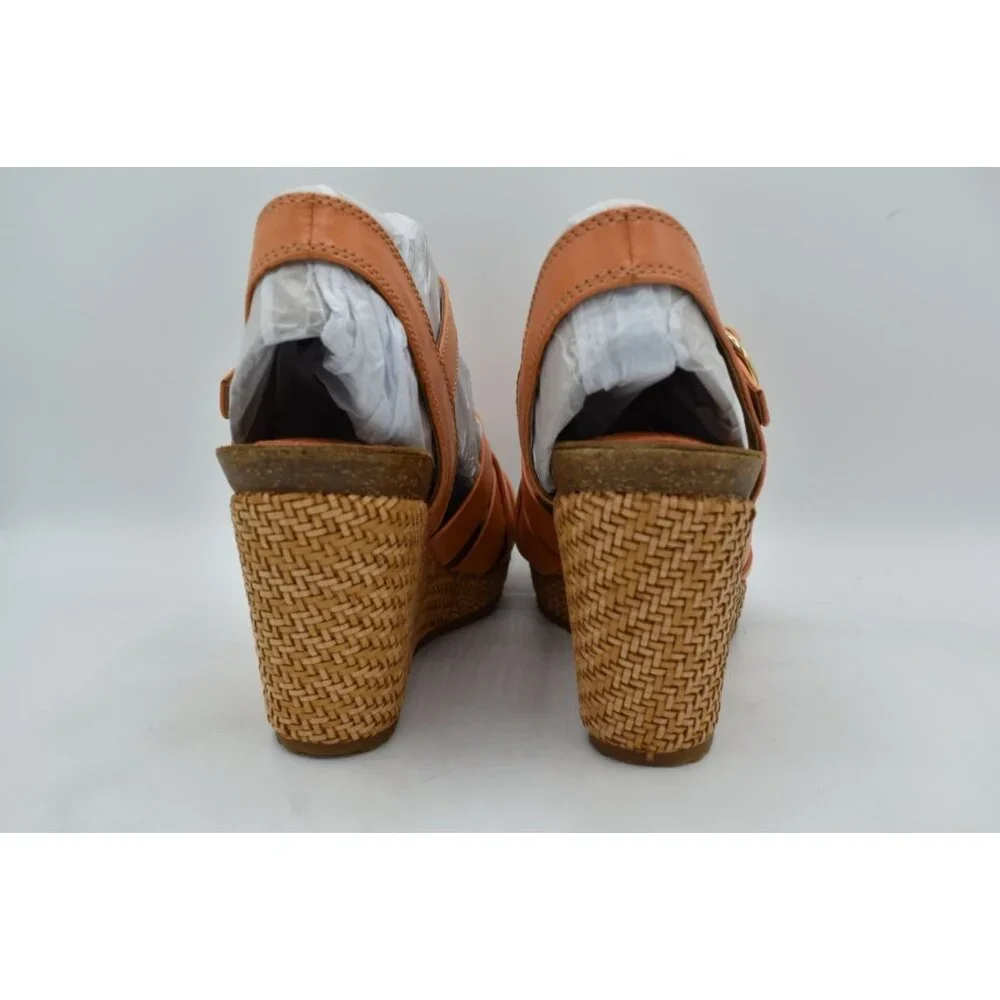 Sofft Womens Size‎ 11 Carlana Sunset Orange Leather Wedge Sandals Shoes